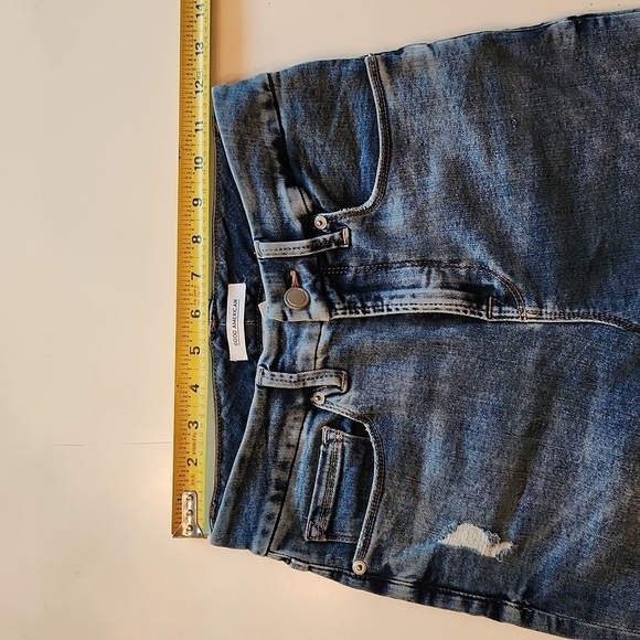 Good American Good Legs Crop Skinny blue distressed Jeans size 0 waist 25 - Picture 13 of 13